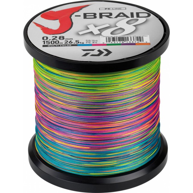 Fio Daiwa J Braid X8 1500m Multicolor 0.28mm