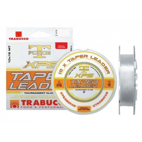 Trabucco T-Force Taper Leader 0.18-0.57mm 10x15m Clear