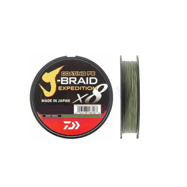 Fio Daiwa J Braid Expedition X8 0.18mm 300m Dark Green