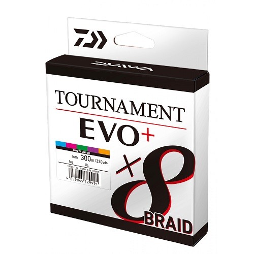 Linha Daiwa Tournament x8 Braid EVO+ 0.26mm 300m MultiColor