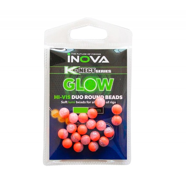 Inova Hi-Vis Duo Glow Orange/Clear/Glitter 4mm 25pcs