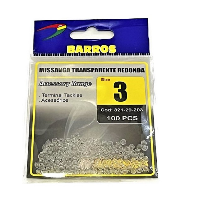 Barros Missanga Transparente Redonda 3mm