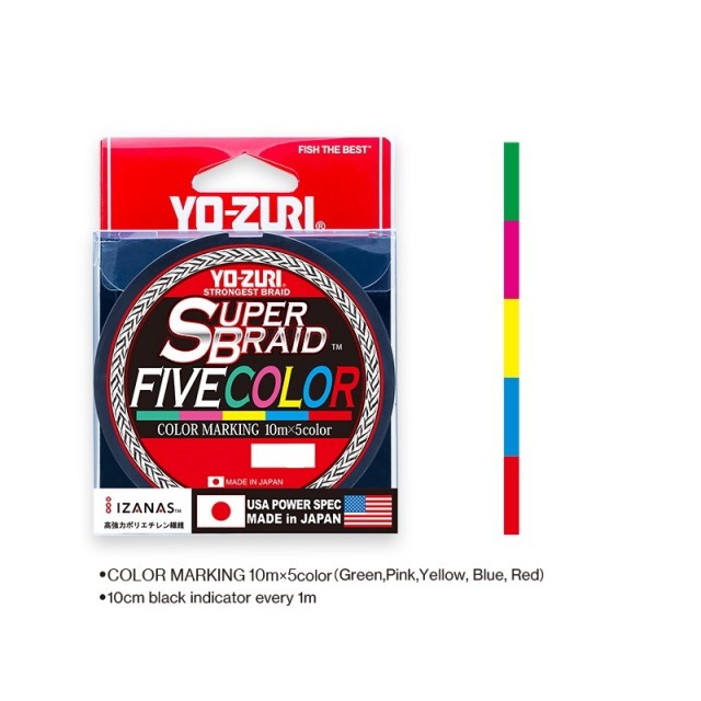 Yo-Zuri SuperBraid Five Color 0.23mm 300m