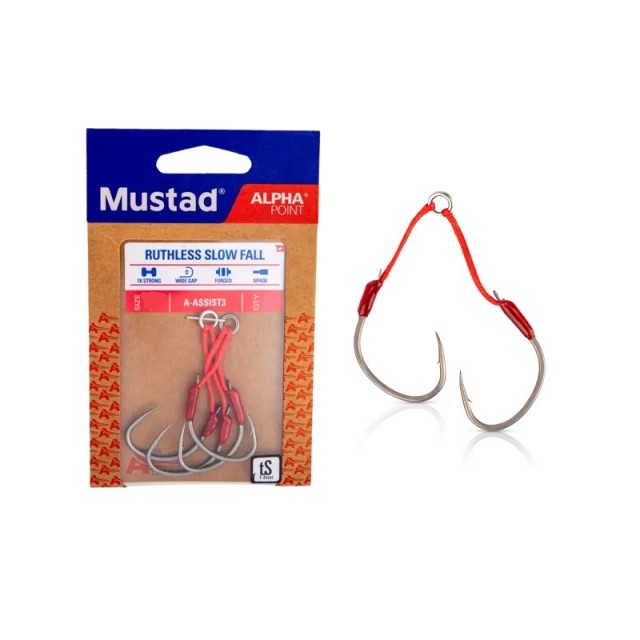Mustad A-Assist3 Ruthless Slow Fall, Double Nº1