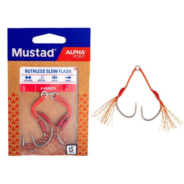 Mustad A-Assist4 Ruthless Slow Fall, Double Nº2/0