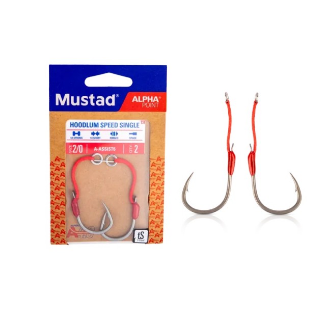 Mustad A-Assist6 Hoodlum Speed Single Nº2/0