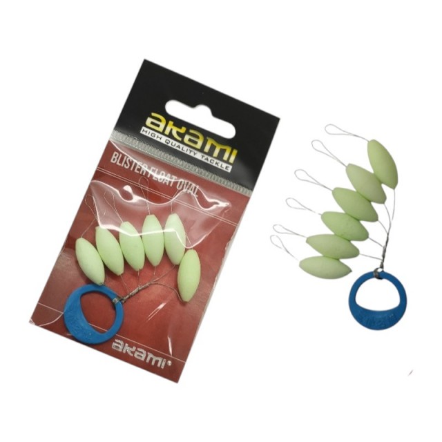 Flutuador Oval Akami Luminoso 6x13.5mm 6pcs