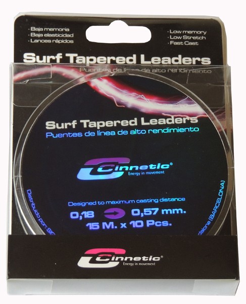 Cinnetic Surf Taper Leader 10x 15m 0.18-0.57mm Clear