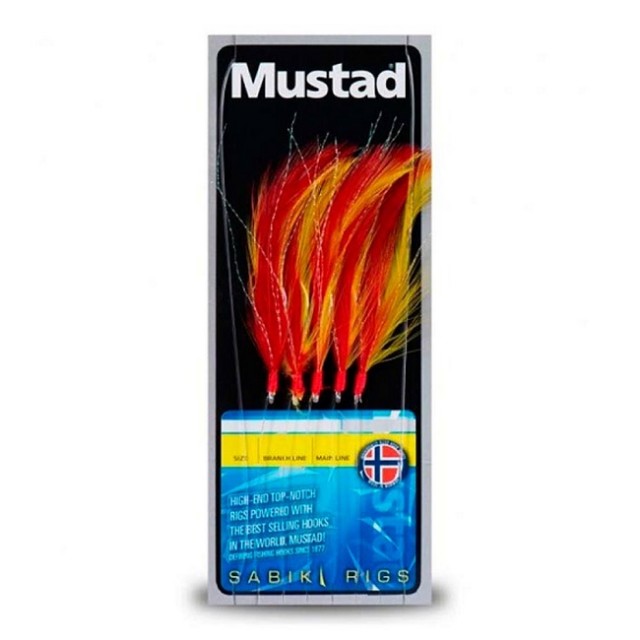 Sabiki Mustad Red/Yellow Feather Trace N3/0