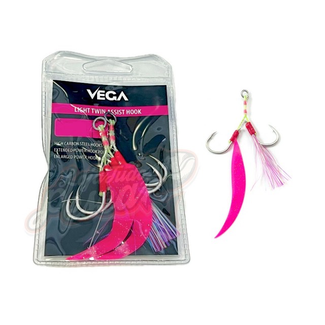 Vega Light Twin Assist Hook Pink SIL Nº3/0 2pcs