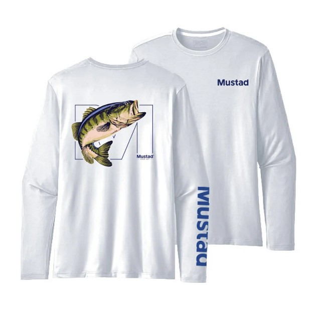 Mustad Bass Longsleeve UV Cor: Light Grey Tam. S