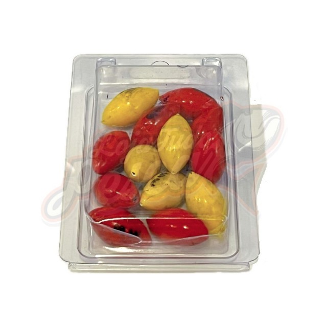 Olivas Plastificadas 40gr 500gr Vermelho+Amarelo