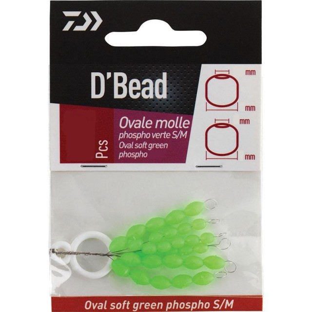 Daiwa D' Bead Oval Soft Green Phospho S/M