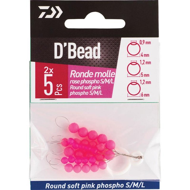 Daiwa D' Bead Round Soft Pink Phospho S/M/L