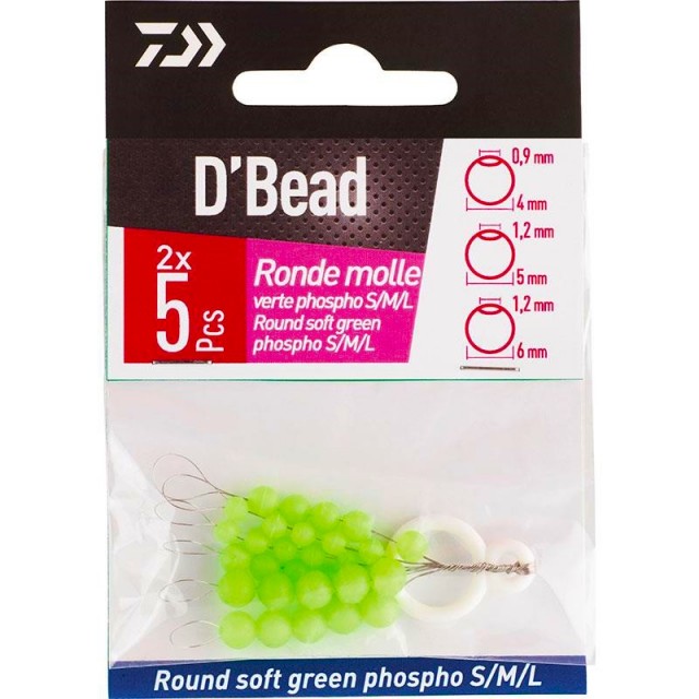 Daiwa D' Bead Round Soft Green Phospho S/M/L