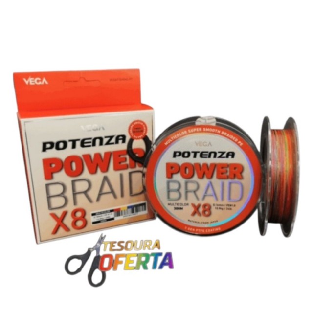 Vega Potenza Power Braid X8 0.18mm 300m Multicolor
