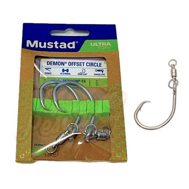 Mustad Demon Offset Circle SE39943NP-SS Nº8/0 2pcs