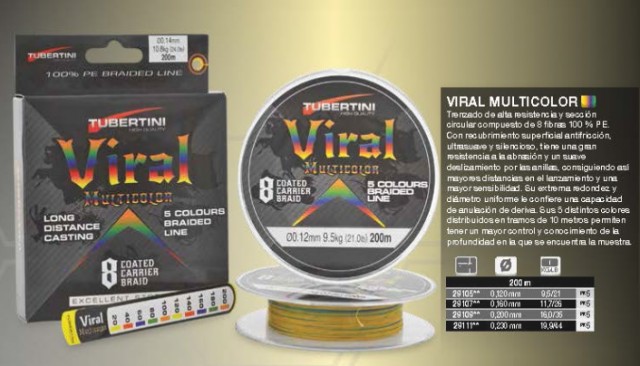 Braided Line Viral 300m 0.16mm Multicolor